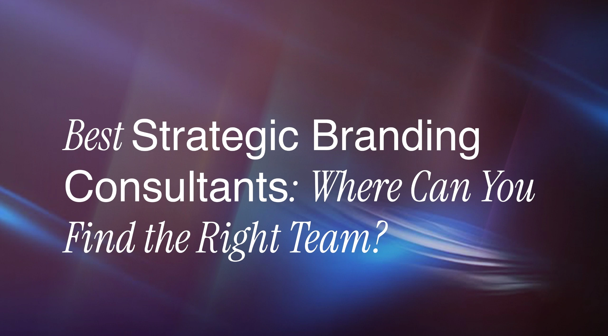 Best Strategic Branding